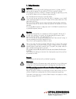 Preview for 3 page of STOLZENBERG Tandem 900 KSV Operating Instructions Manual