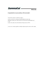 Preview for 4 page of Summa SUMMACUT User Manual