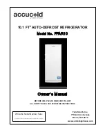 Summit Appliance Accucold FFAR10 Owner'S Manual preview