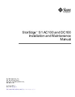 Sun Microsystems StorEdge S1 AC100 Installation And Maintenance Manual preview