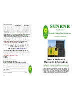 SUNRNR SUN110 User Manual preview