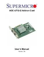 Preview for 1 page of Supermicro AOC-UTG-I2 User Manual