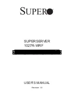 Preview for 1 page of Supero SUPERSERVER 1027R-WRF User Manual