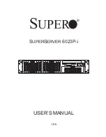 Preview for 1 page of Supero SuperServer 6023P-i User Manual