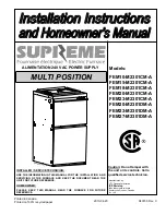 Preview for 21 page of SUPREME FEM10-M2301CM-A Installation Instructions And Homeowner'S Manual