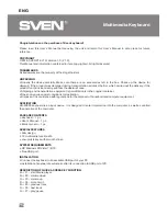 Preview for 2 page of Sven KB-E5800 User Manual