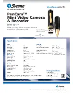 Preview for 2 page of Swann PENCAM DVR-421TM Specifications