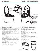 Preview for 3 page of Swiss Madison Avancer Smart Toilet Installation Instructions Manual