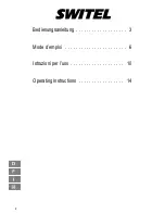 Preview for 2 page of switel BF300 Operating Instructions Manual