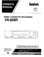 Symphonic VR60WF Owner'S Manual preview