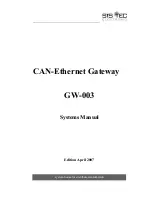 Preview for 1 page of Sys Tec Electronic GW-003 System Manual