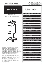 Takara Belmont SPA MIST II AK-160 Operating Instructions Manual preview