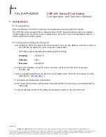 Preview for 4 page of Talkaphone VOIP-201C3 Configuration And Operation Manual