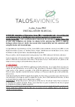 TALOS AVIONICS Aeolus Sense PRO Installation Manual preview