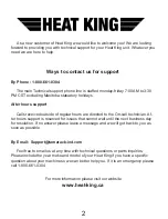 Preview for 2 page of Tamarack Industries Heat King HK300B Operation Manual