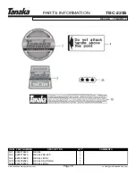 Preview for 17 page of Tanaka TBC-225S Parts Manual