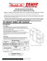 Tanis Technologies MODULE-AIR AF-24 VT Series Operating Instructions & Parts Manual preview