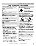 Preview for 3 page of Tappan GEF351FSA Use & Care Manual