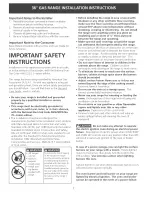 Preview for 2 page of Tappan TGF657BFW9 Installation Instructions Manual