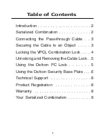 Preview for 2 page of Targus DEFCON Serialized VPCL User Manual