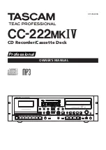 Tascam CC-222MKIV Owner'S Manual preview