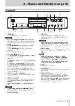 Preview for 9 page of Tascam CD-200iL Owner'S Manual