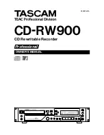 Tascam CD-RW900 Owner'S Manual preview