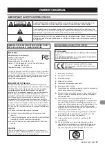 Preview for 3 page of Tascam MZ-123BT Owner'S Manual