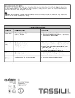 Preview for 8 page of Tassili Supra QUEBEC 3021103 Installation Manual