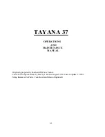 Preview for 2 page of Tayana 37 Operation & Maintenance Manual