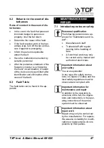 Preview for 47 page of TCF TXP Series Operating And Assembly Instructions Manual