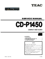 Preview for 1 page of Teac CD-P1450 Service Manual