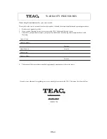 Preview for 4 page of Teac CRX260i User Manual