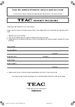 Preview for 3 page of Teac EU2816STF Owner'S Manual