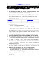 Preview for 4 page of Teac HDR9650TS User Manual