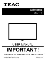 Teac LE3990FHD User Manual preview