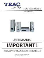 Teac MC-DV610 User Manual preview