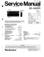 Preview for 1 page of Technics SE-A800S - service Service Manual