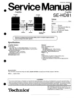 Technics SE-HD81 Service Manual preview