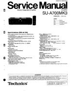 Technics SU-A700MK3 Service Manual preview