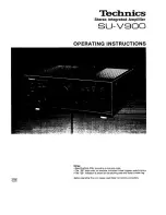 Technics SU-V900 Operating Instructions Manual preview