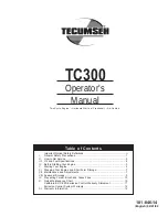 Preview for 1 page of Tecumseh TC300 SERIES Operator'S Manual