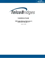 Preview for 1 page of TelcoBridges 3200 Series Gateway 1+1 Installation Manual