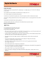 Preview for 3 page of Tenma UT60C Operating Manual