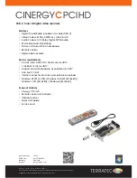 Preview for 2 page of TerraTec Cinergy C PCI HD Specifications