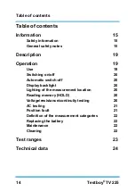 Preview for 14 page of Testboy TV 225 Operating Instructions Manual