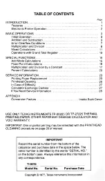 Preview for 2 page of Texas Instruments TI-5015 Operating Manual