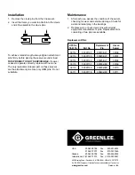 Preview for 4 page of Textron GREENLEE 39106 Instruction Manual