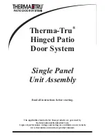 Therma-Tru Hinged Patio Door System Single Panel Assembly Unit Assembly Instructions Manual preview