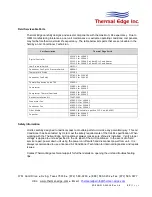 Preview for 17 page of Thermal Edge CS020 Series User'S & Technical Manual